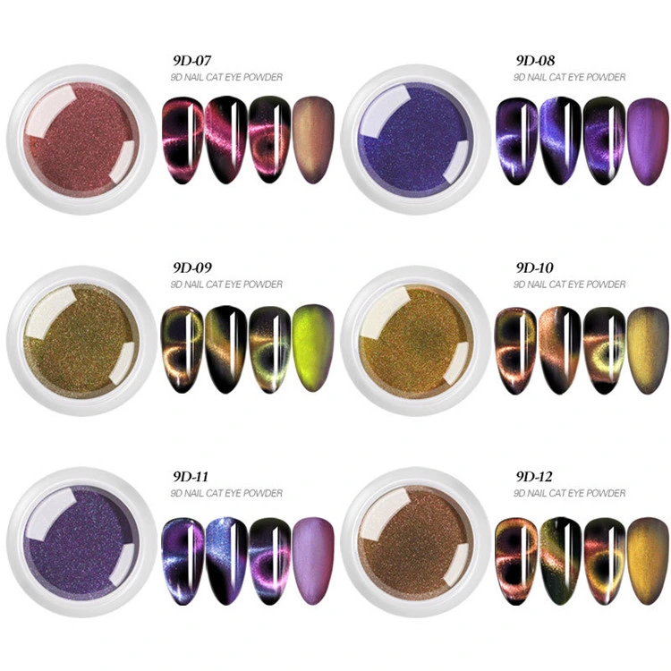 9d Magic Cat Eye Laser Powder Colorful Magic Mirror Powder Magic Silver Nail Glitter