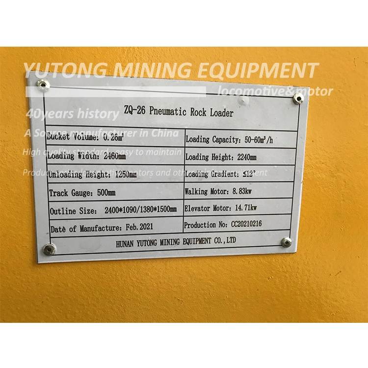 Underground Zq-26 Rock Loader, Pneumatic Rock Loader, Rail Rock Loader Machine for Gold Mining Machinery Machine Equipment