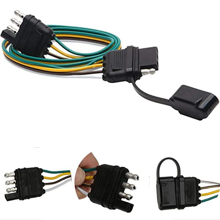 Customized 4-Pole Flat Connector Trailer Wiring Harness for Car