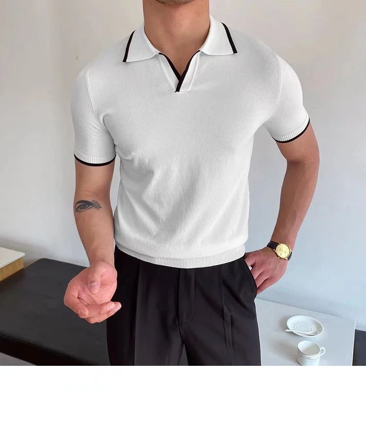 2022 Lapel Men's Knit Business Breathable Comfortable Polo Shirts