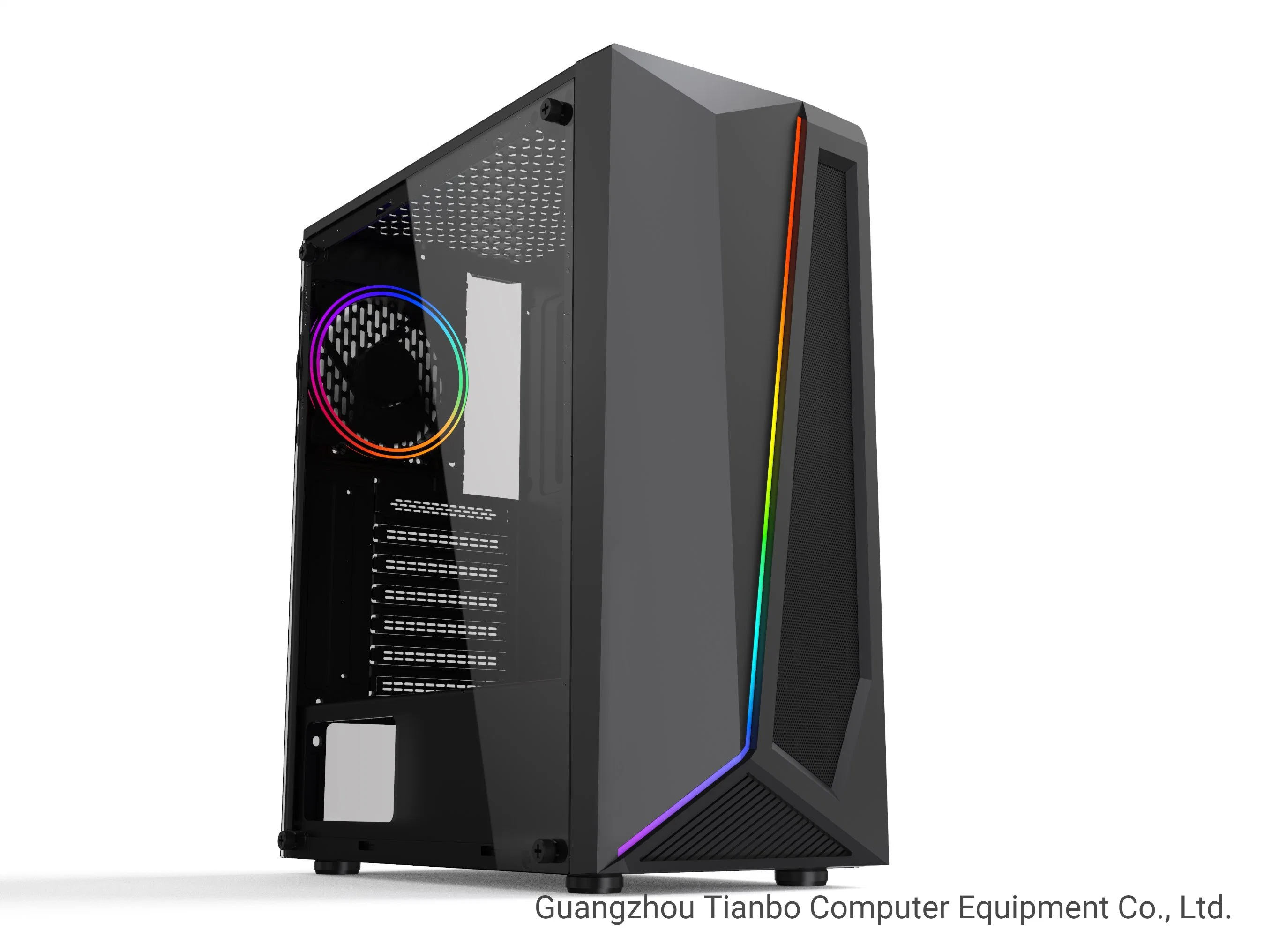 Gaming PC Case with Motherboard Synchronization RGB LED Strip ATX Computer Case