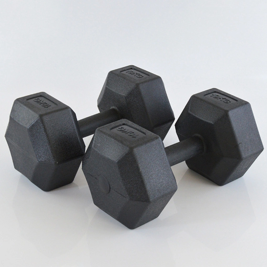 Equipo de gimnasia hexagonal mangas Cemento Hex Dumbell Set pesas libres Gimnasio Dumbbell