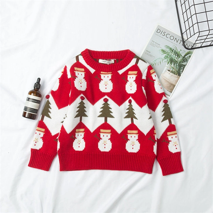 Family Sweater Clothing Christmas New Year Knitted Pullover Sweater Autumn and Winter Baby Girl Mom Mother and Daughter Printed