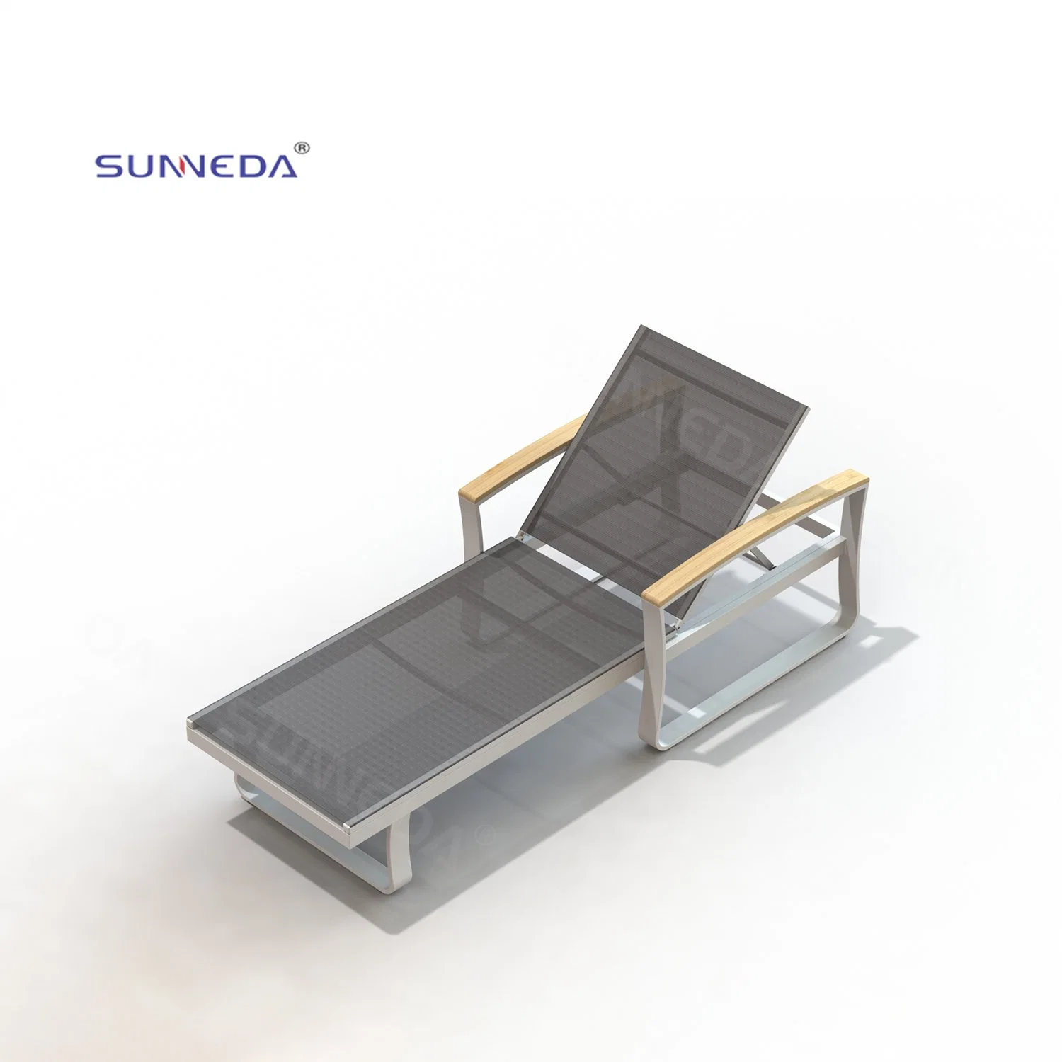 Adjustable Hotel Swimming Pool Outdoor Furniture Folding Aluminum Chair Leisure Permeable Textilene Beach Lounger