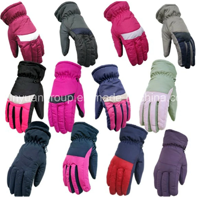 Popular Adult Women Contrast Color Fashion Winter Ski Sports Gloves