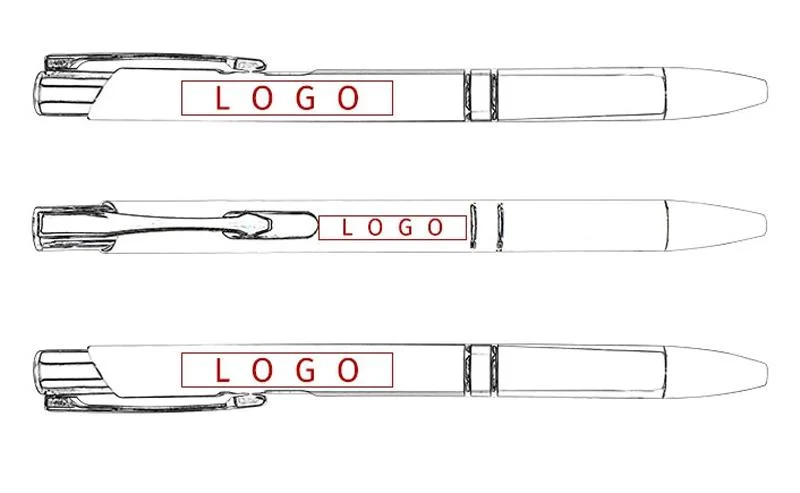 Stylo à bille en métal avec finition en caoutchouc et logo imprimé.