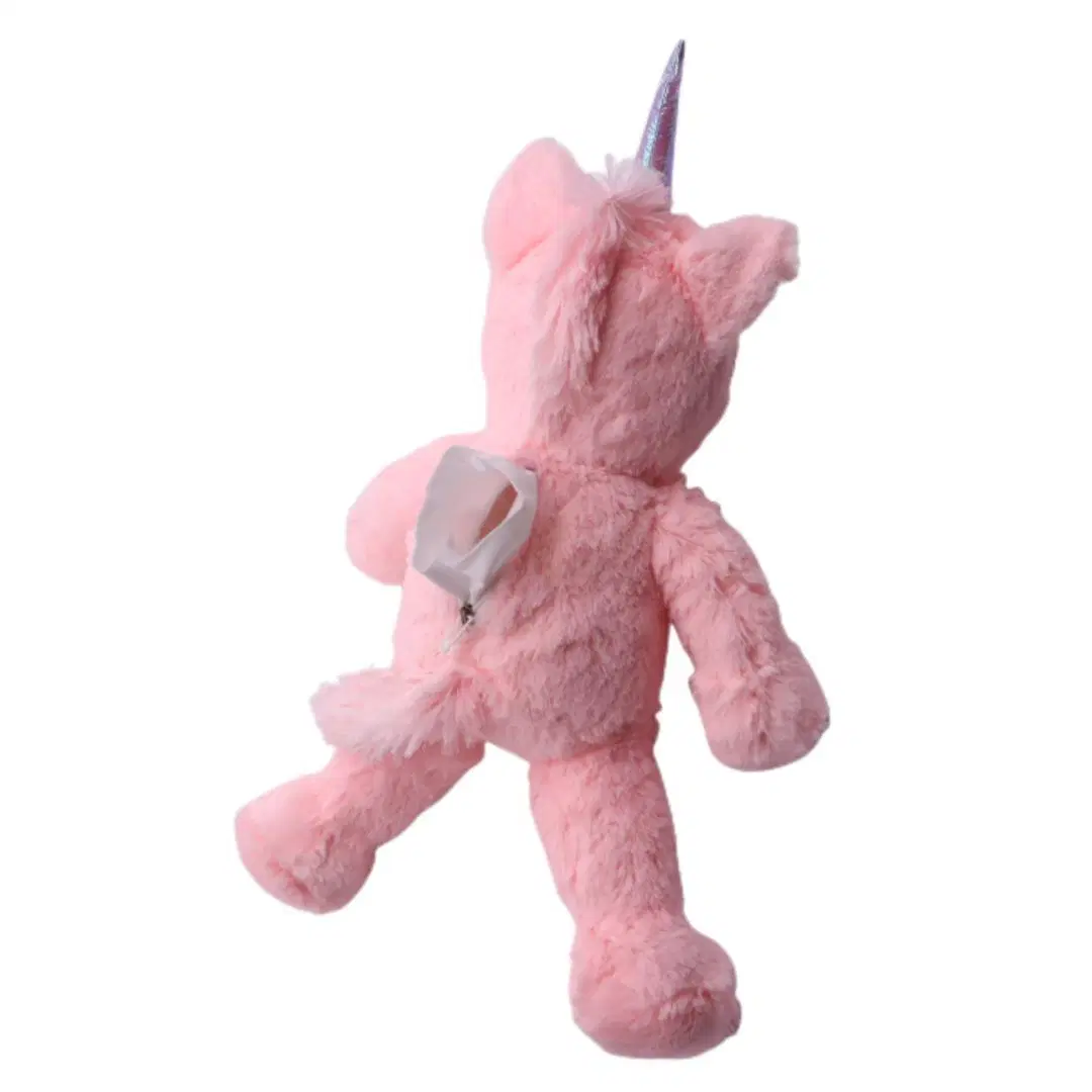 Comercio al por mayor de felpa suave Rosa Unicorn Toy descomprimirse de manera sentado 16" de pieles de animales de peluche Unicornio juguetes DIY hacer por ti mismo