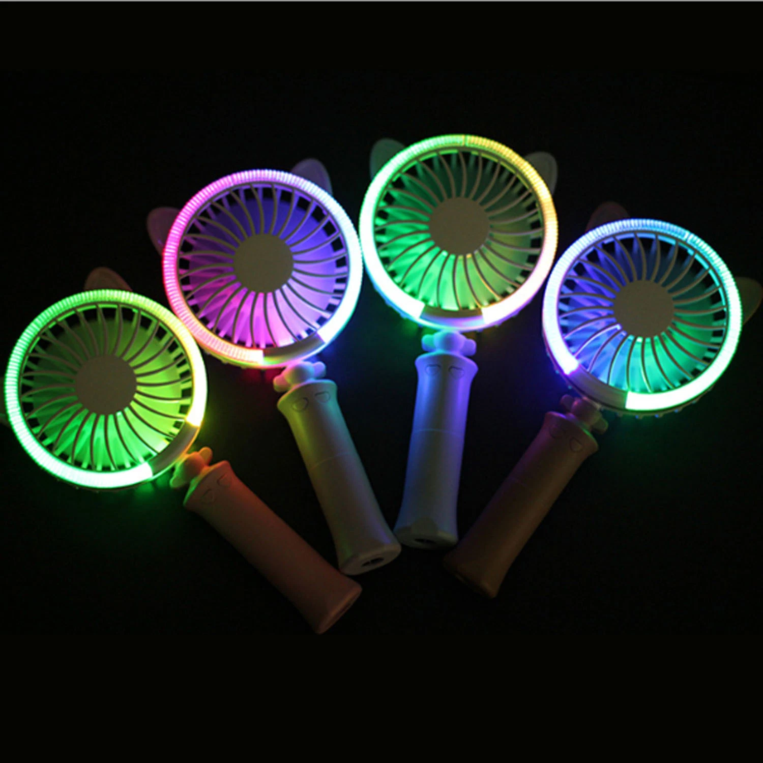 Mini Handheld Fan with LED Night Light USB Rechargeable