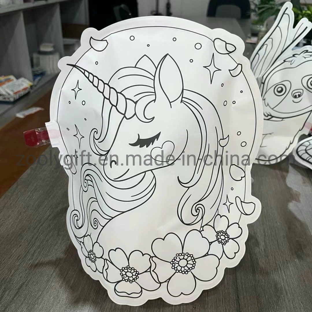 Customize Printing Cartoon Animal Unicorn Shape Balloons Baby Toy Balloon Party 3D Balloon DIY Painting Paper Balloon Paper Air Toy Balloon to Colour