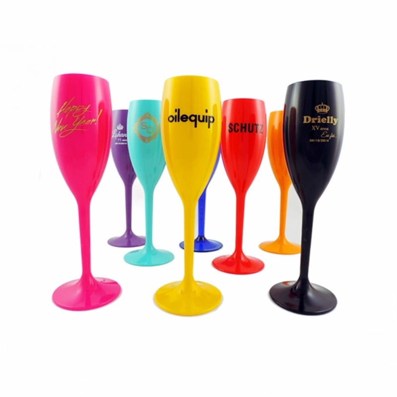 Hot Selling Reusable Acrylic Champagne Goblet Colored Plastic Champagne Glass