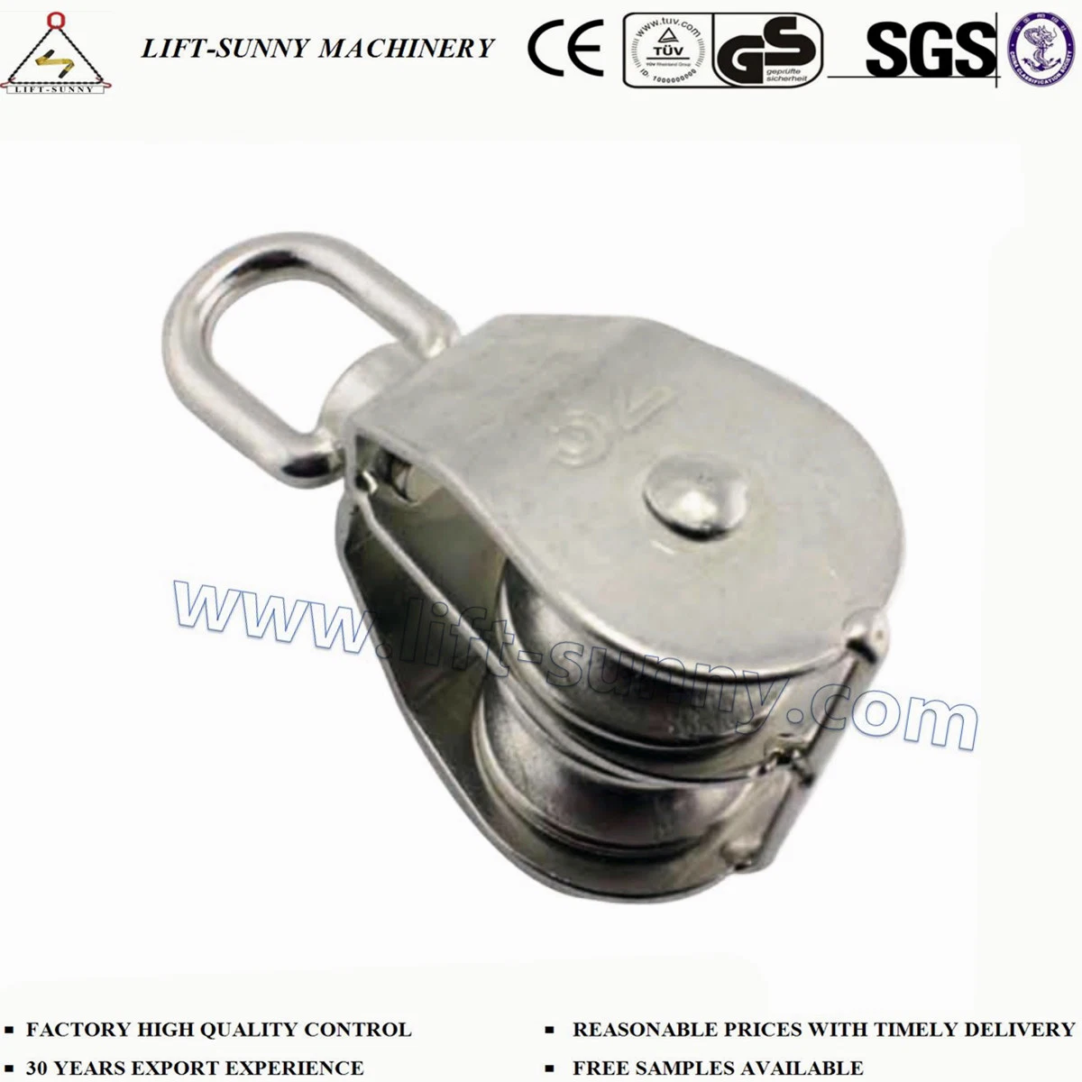 304 316 Stainless Steel Double Swivel Pulley