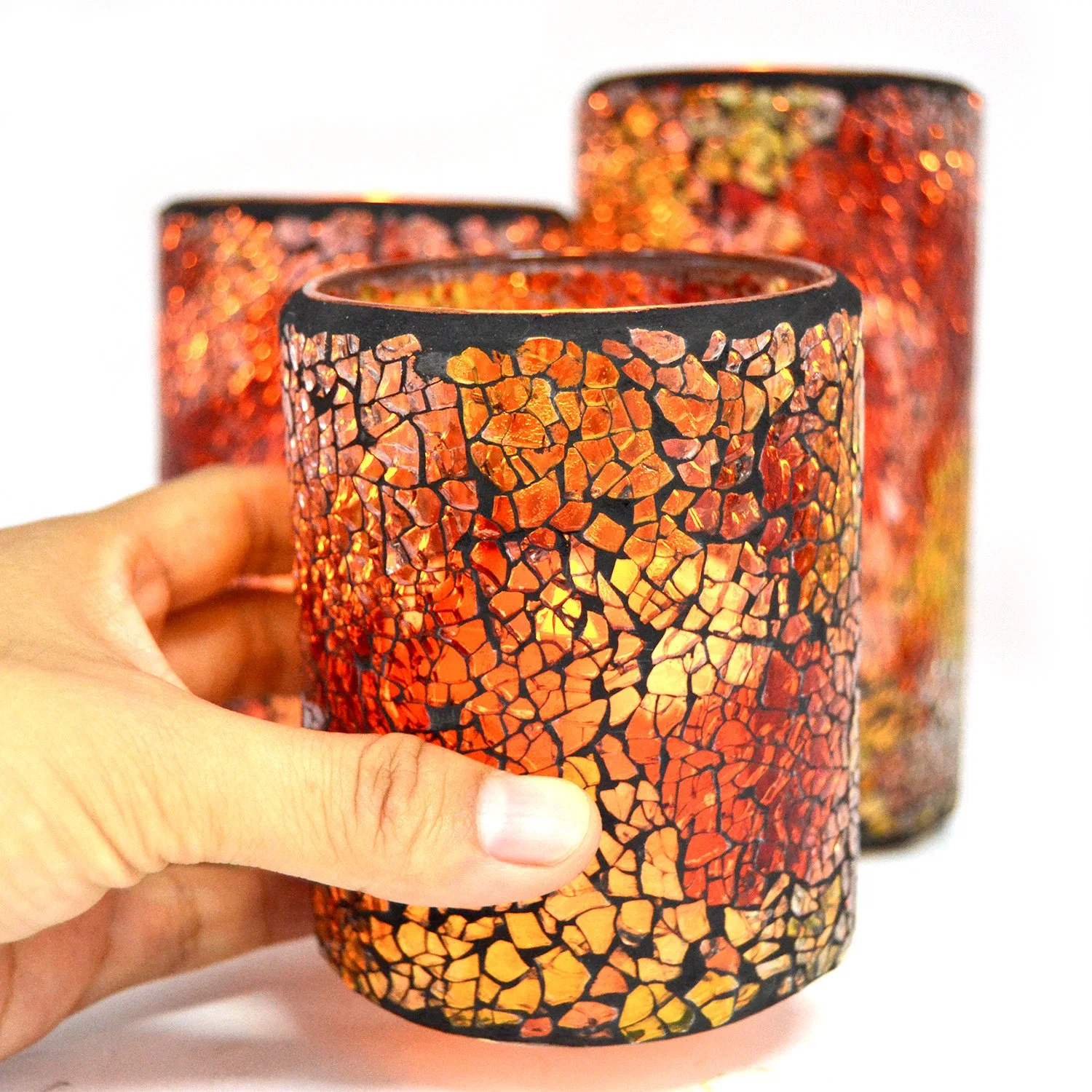 Colorful Glass Mosaic Candle Holder for Sale