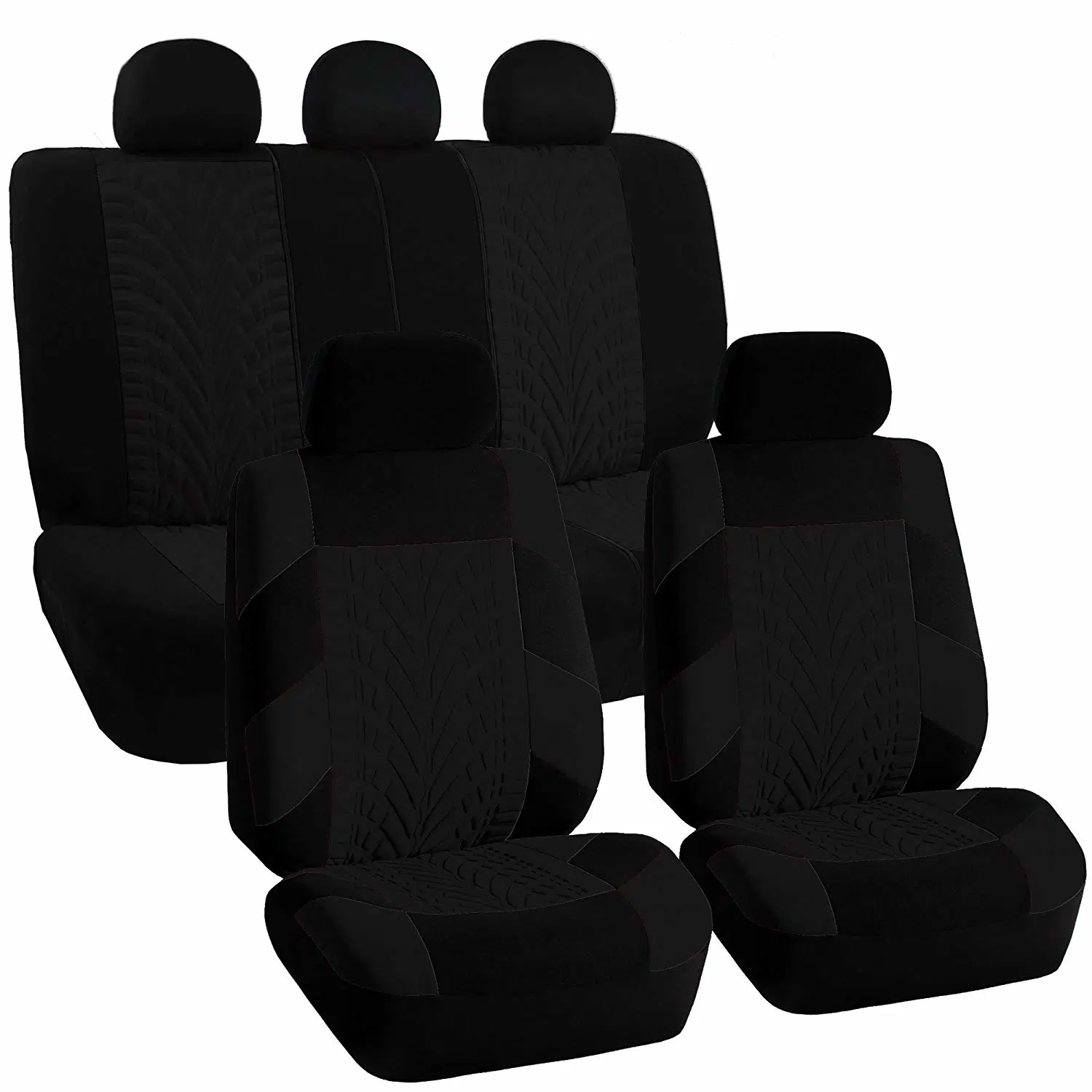 Conjunto de pares de la cuchara de moda de fundas de asiento negro