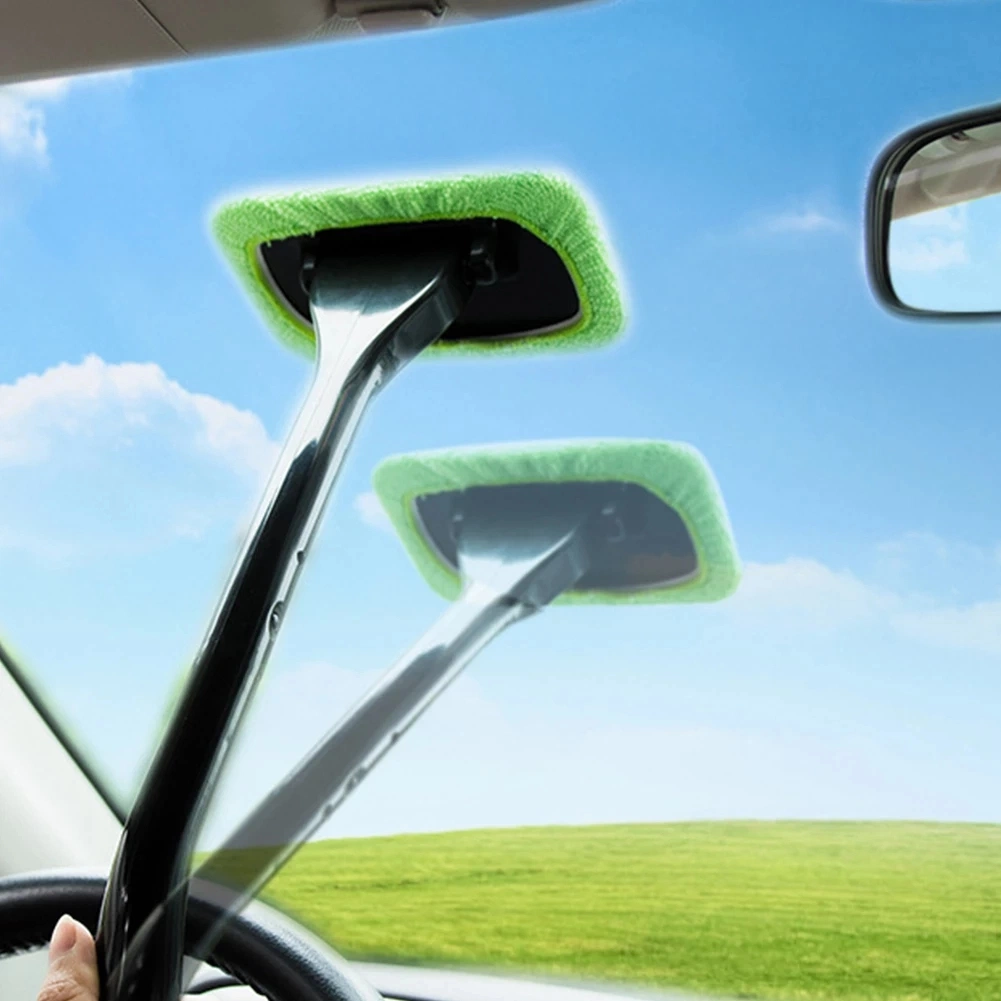 Car Wash Brush Window Cleaner Microfiber Wiper Windshield Wiper Cleaner Cleaning Tools Brush Long Handle Auto Glass Cleaner