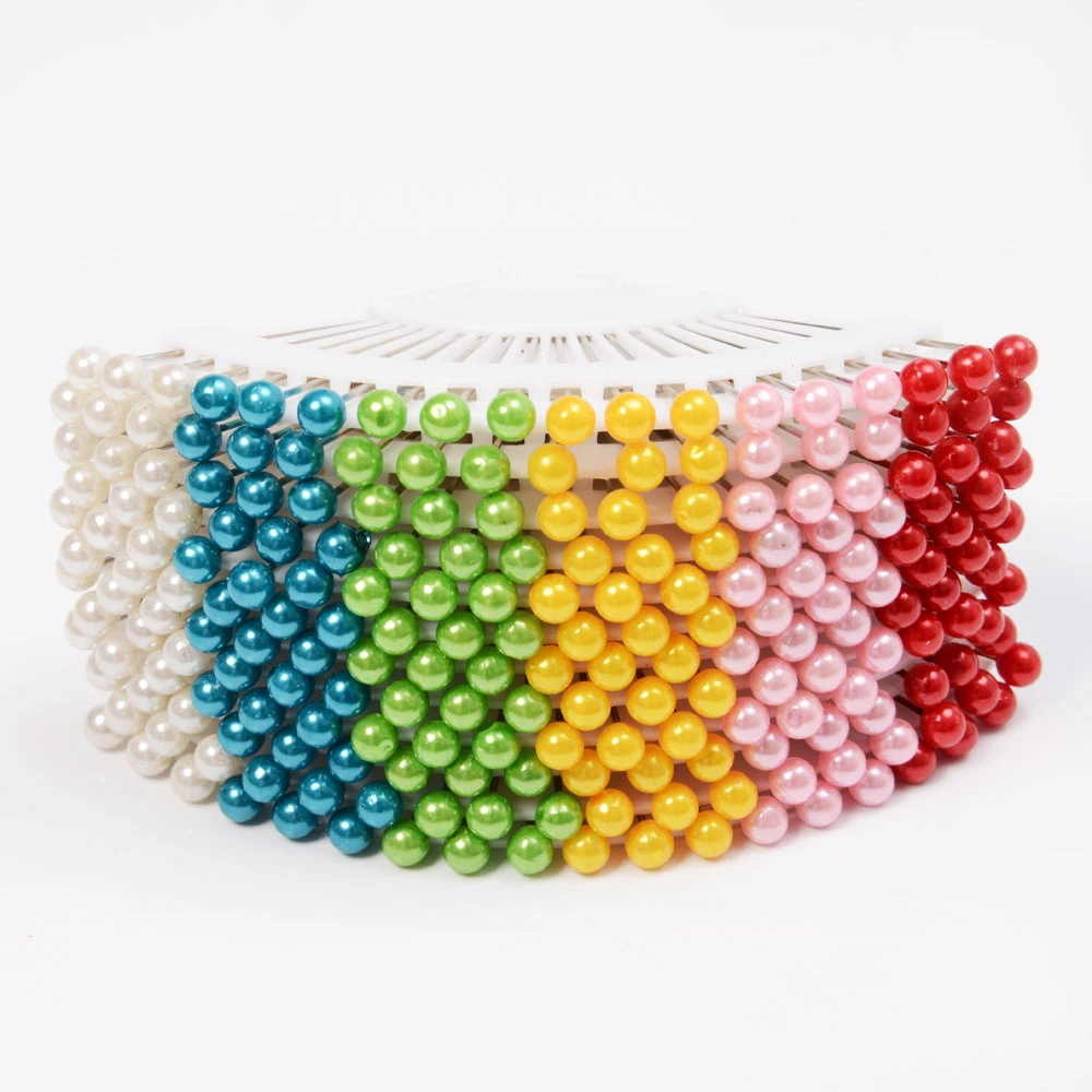 18PCS Assorted Color Plastic Pearl Weddings Corsage Ball Head Sewing Pins