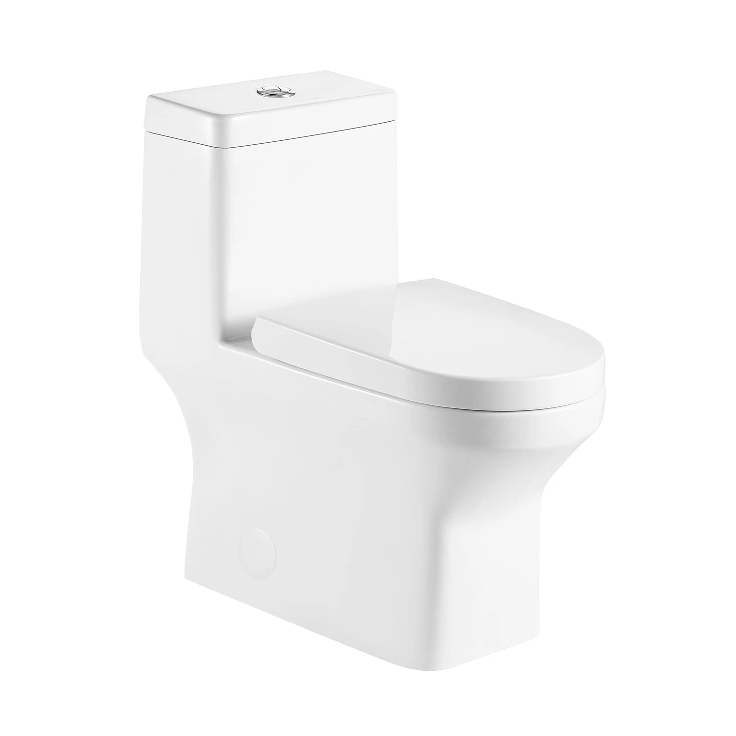 Wc Glazed White Ceramic Sanitary Ware Elongated Skirted Porcelain Lavatory S-Trap Dual-Flush Floor-Standing One Piece Close Coupled Toilet