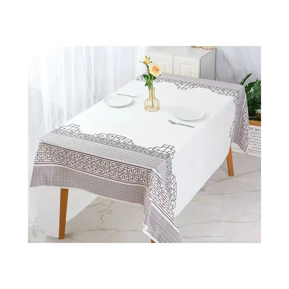 Tablecloth Fabric Wedding Hotel Factory Dining Velvet PP Non Woven Damask Round Reception Used as Cover for 3D Rose Table Cloth