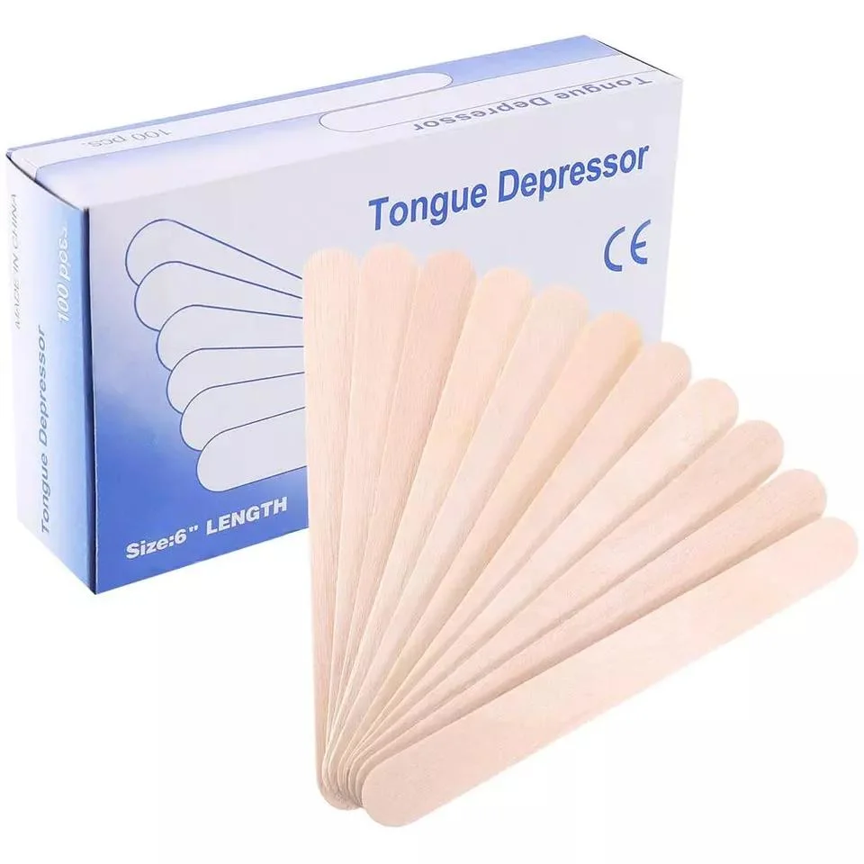 Disposable Bamboo Tongue Depressor Adult Size Child Size Wooden Tongue Depressor