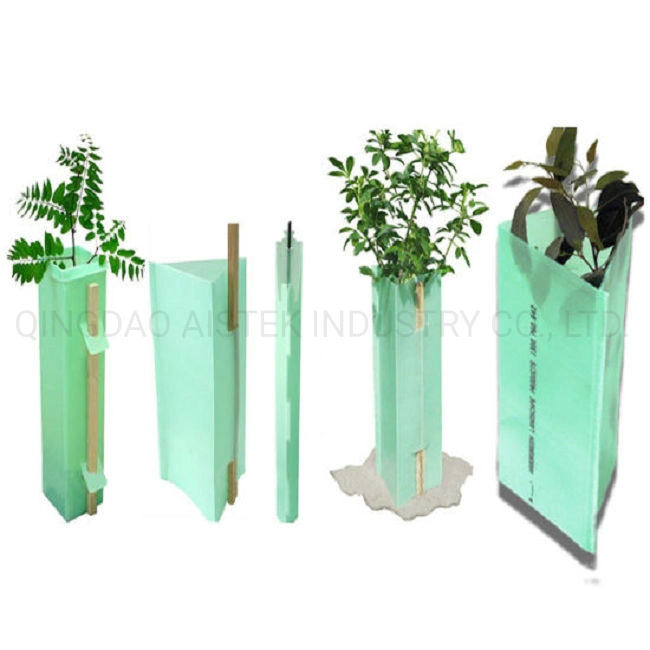 Green Plant Protectors Square Tree Tubes Shelter Triangle Vine Guards