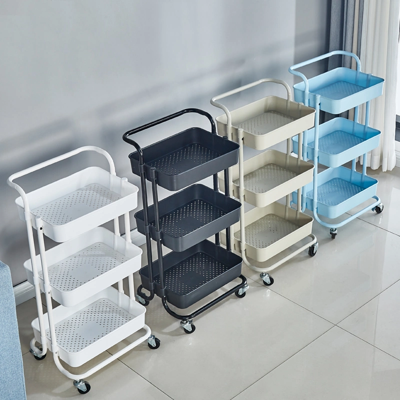 Good Sale 3-Tier Mesh Kitchen Storage Trolley Organizer Craft Cart