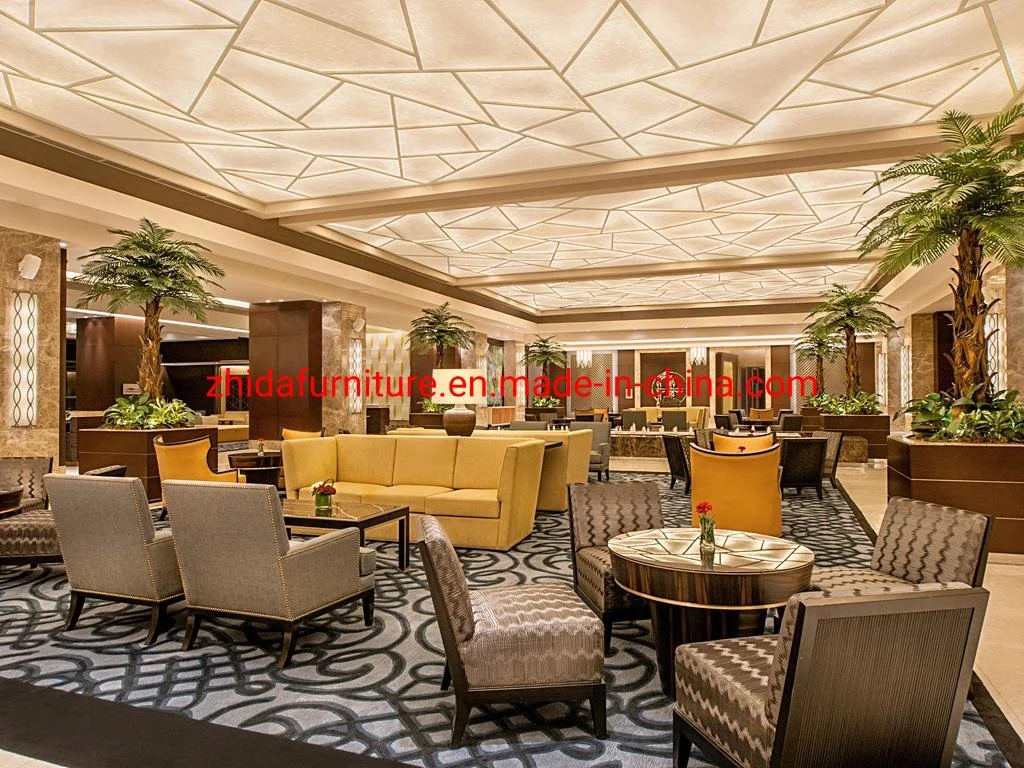 Zhida Customized Luxury Style Hotelmöbel Lobby Öffentlicher Bereich Stoff Freizeit Stuhl Rezeption Warteraum Sofamöbel