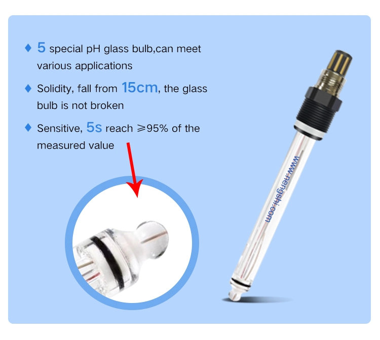 Тестовый электрод для pH в аптеке ISO9001 с высокой температурой Высокая точность для измерителя pH