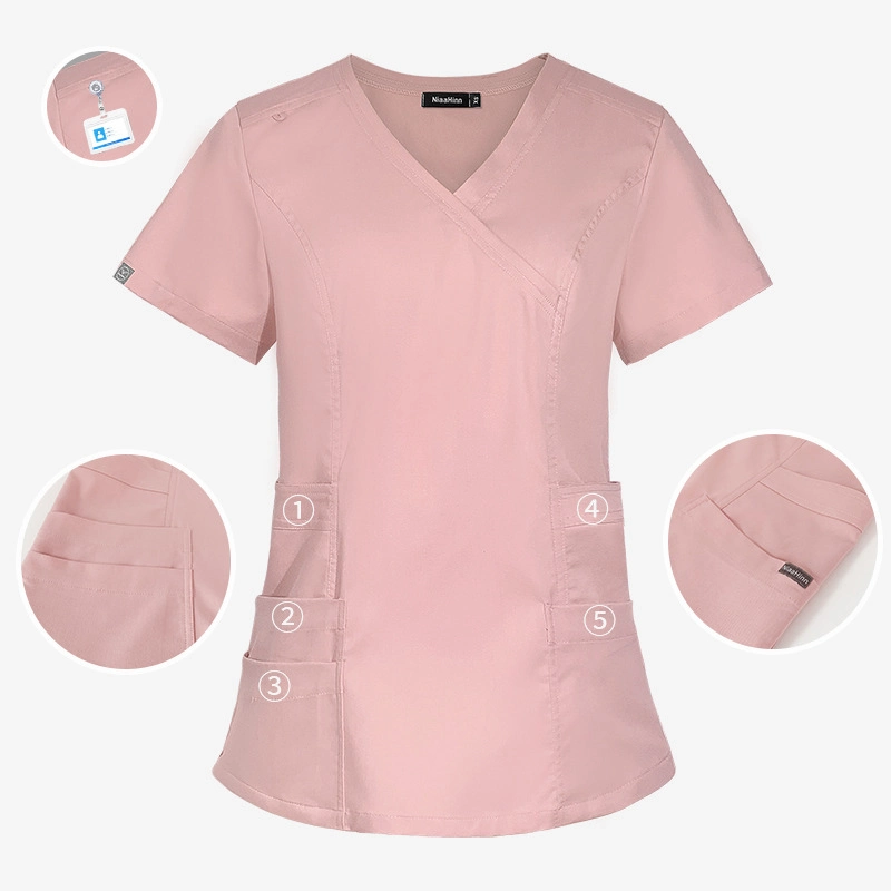 Mujeres Enfermería Uniformes Hospital Sets Anti arrugas Custom Scrubs SPA Enfermeras Uniformes