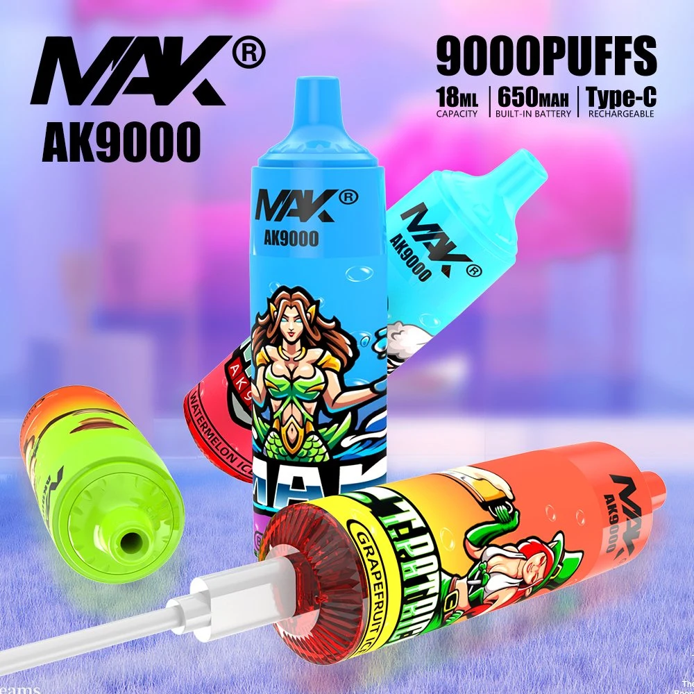 Original Factory Mak 9000 puffs 18ml ELiquid mesh Coil 5% Stylo jetable Hookah Vape