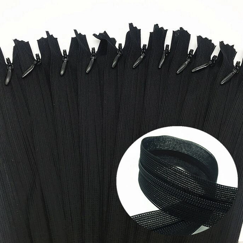 Black Color 3# Nylon Invisible Soft Tulle Coil Chiffon Zipper Sewing Silk Zippers