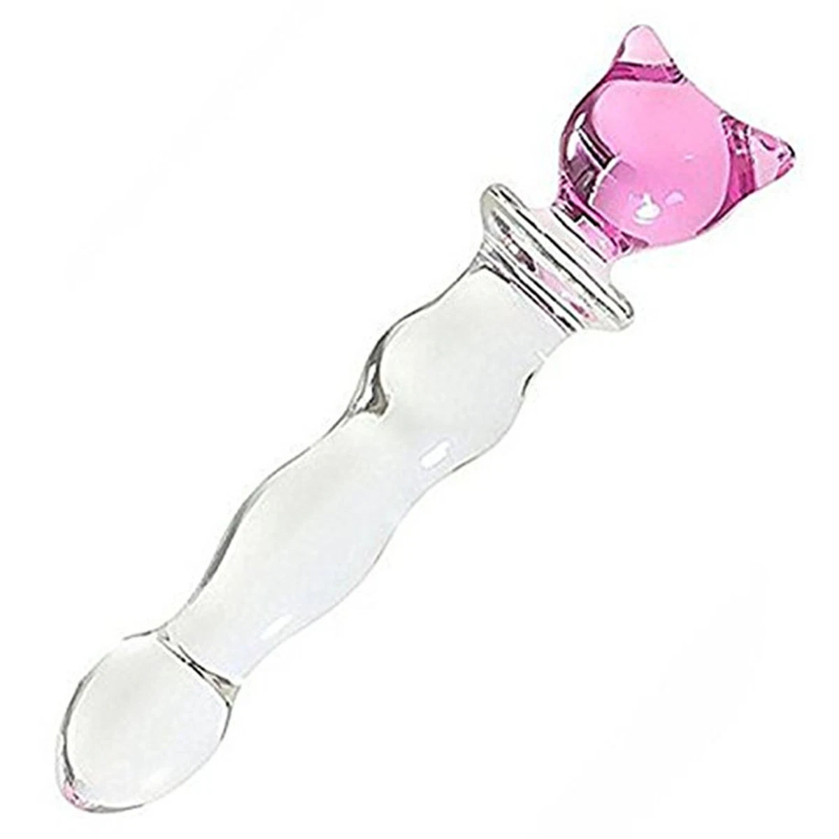 Consolador de cristal de forma de gato adulto sexo masturbación resistente al agua para las mujeres