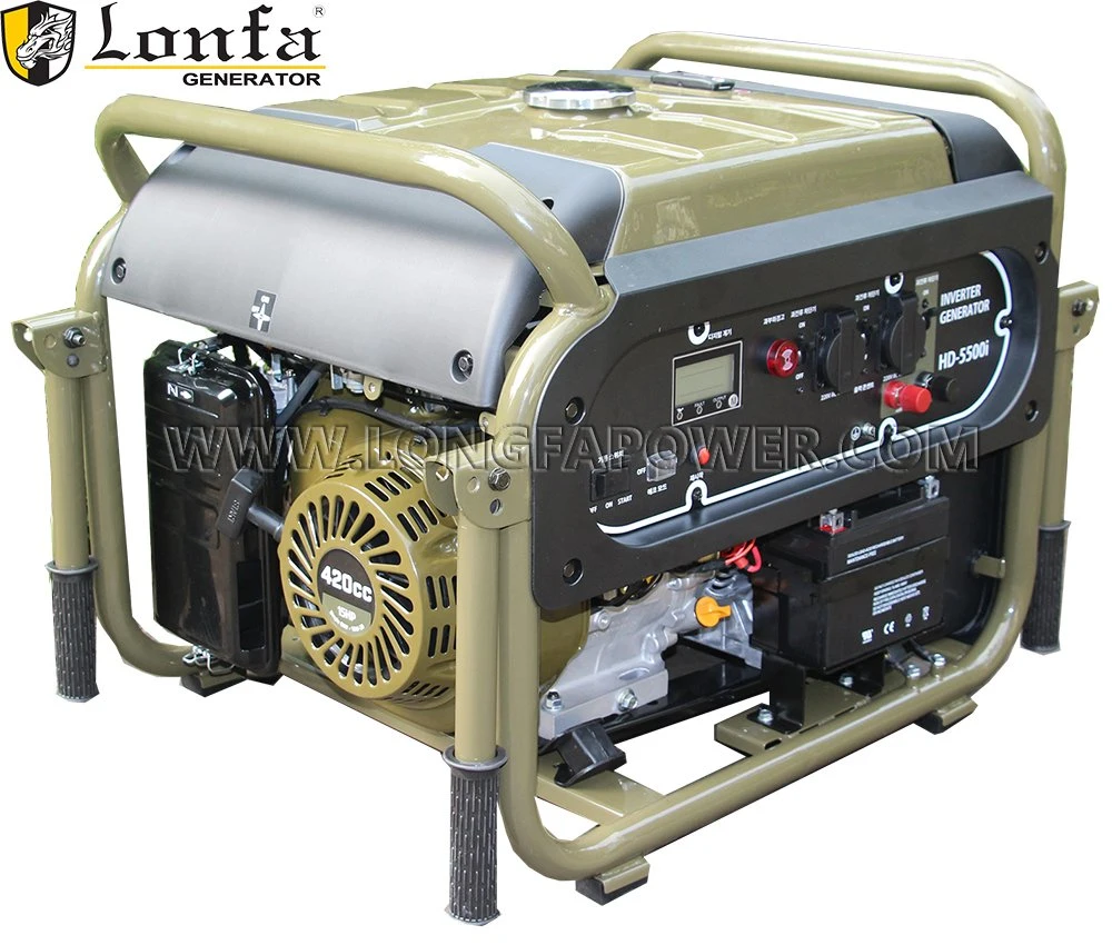 6,5kw 7,0kVA 16HP Motor militar sin escobillas resistente al frío Gx420 portátil silencioso Generador de gasolina con inversor