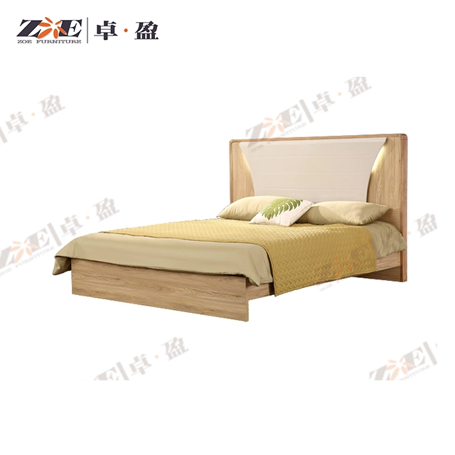 New Design Wooden Hotel Bedroom Set with LED Light