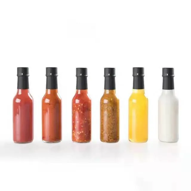 155ml Cheap Empty Woozy Spice Dressing Chili Salad Hot Sauce Glass Bottles for Sauce with Cap