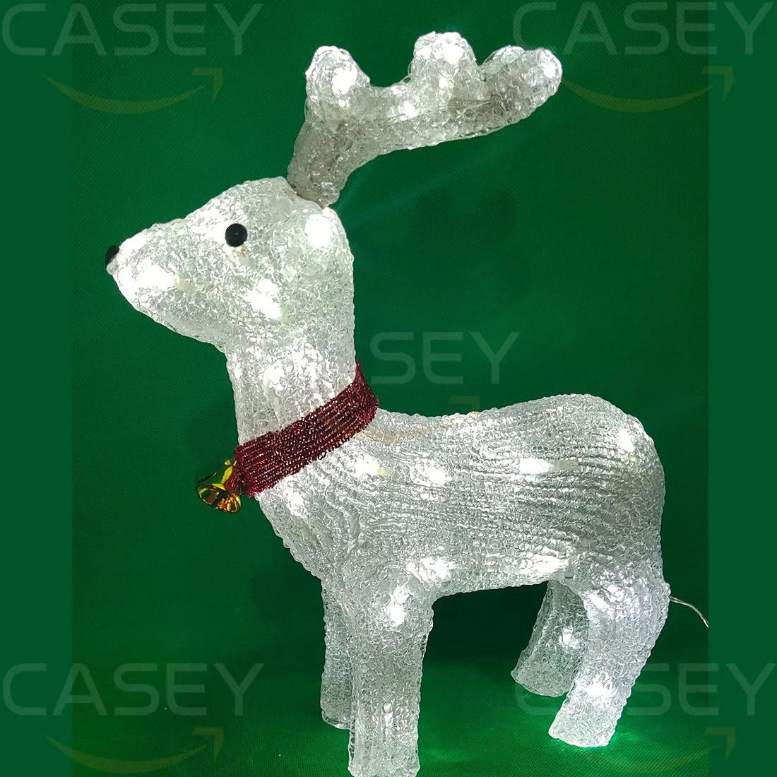 Christmas Reindeer Decor Light 100 LED Lights Stand Deer Pattern Plug-in Decorative Light Xmas Ornament Pre-Lit Buck Deer Lamp for Garden Yard in