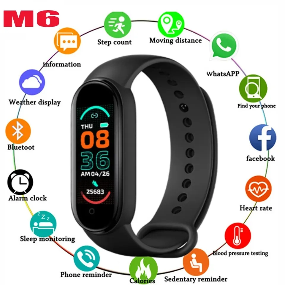 M6 Smart Watch Global Version My Band 6fitness Bracelet Blood Pressure Smartwatch M6 Clock Watches Wristband