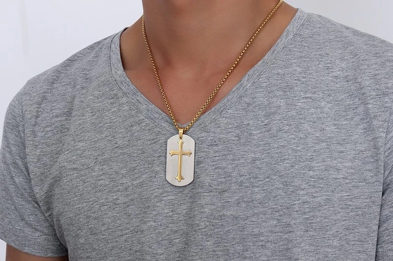 45mm Stainless Steel Cross Pendant Mixed Fashion Men's Accessories European and American Style Jewelry