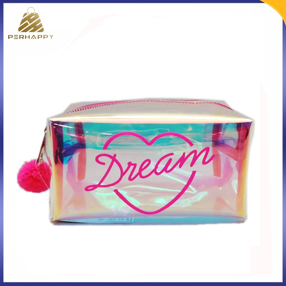 Waterproof Lady Makeup Handbag Cute Women Cosmetic Gift Bag Holographic Clear PVC or TPU Luxury Fashion Travel Colorful Transparent Replica Cosmetic Bag