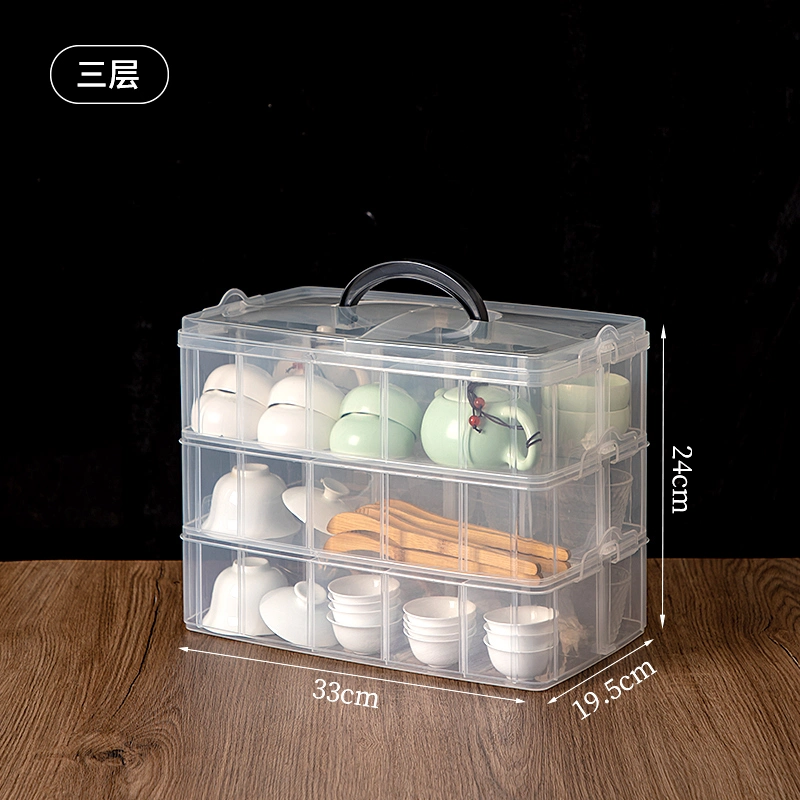 7202 High Quality Transparent Compartmentalized Cup Plastic Storage Box