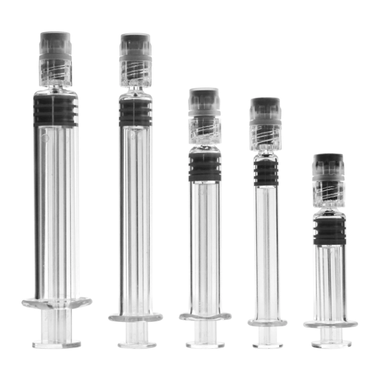 Luer Lock 1ml Glass Syringe Injector for Distillate Oil, Cosmetic, Pharmaceuticals, Hyaluronic Acid Use