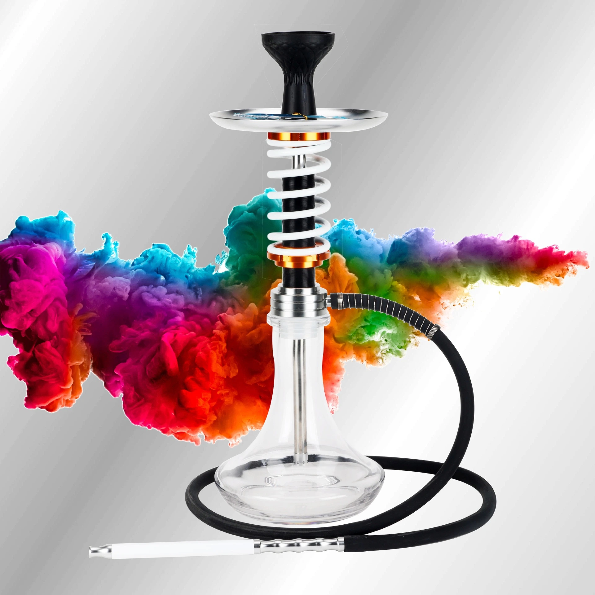 Hookah Cachimba Shisha árabe de nuevo diseño de la primavera de aleación de aluminio solo tubo fumar narguile personalizar los productos de alimentación logotipo