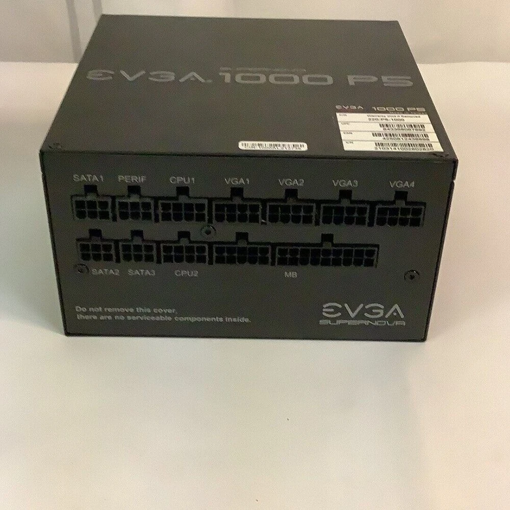 Supernova Evga 1000 P5 80 Plus Platinum completamente modulares de 1000W en modo Eco con Fdb Ventilador, Incluye Power on Self Probador Fuente de alimentación de escritorio