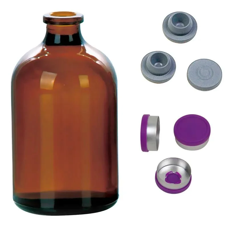 100ml Amber Mold Crimp Glass Bottle for Antibiotics