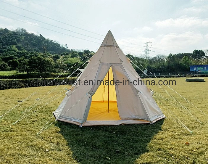 2021 Hight Quality Camping Tent Luxury Glamping 4m 5m Outdoor Cotton Canvas Towel Tent Bell Tent