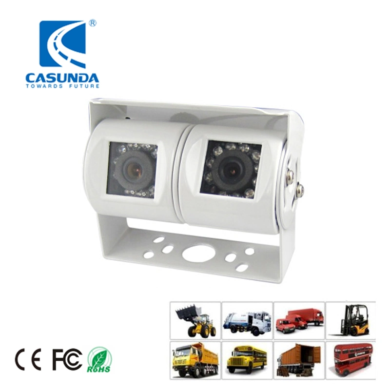 Night Vision Waterproof Dual Lens Reversing Bus Truck Digger Agricultural Heavy Vehicles Truck Backup Car Camera System