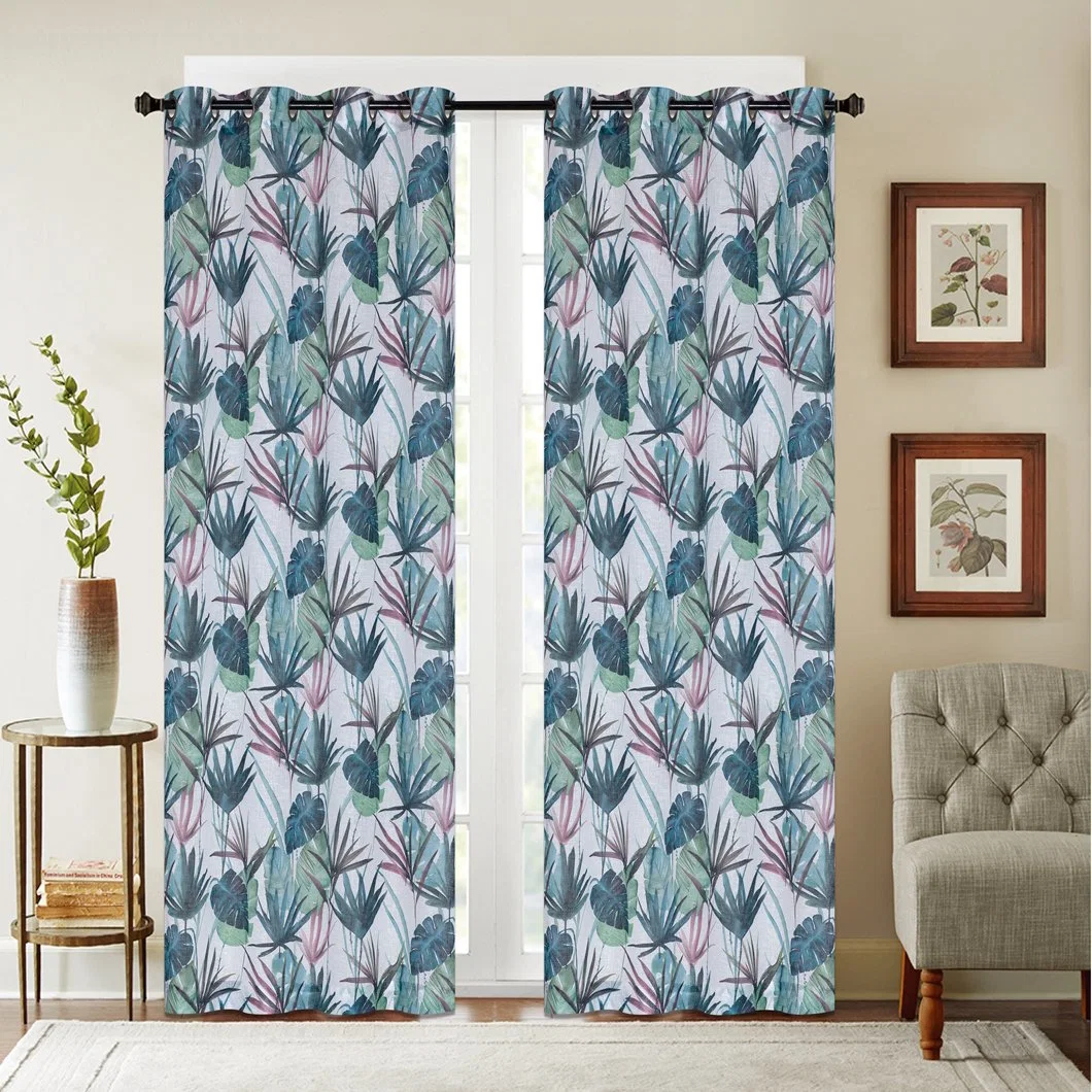 100%Polyester Fabric Printed Window Curtain Wholesale/Supplier Luxury Blackout Curtains for The Living Room