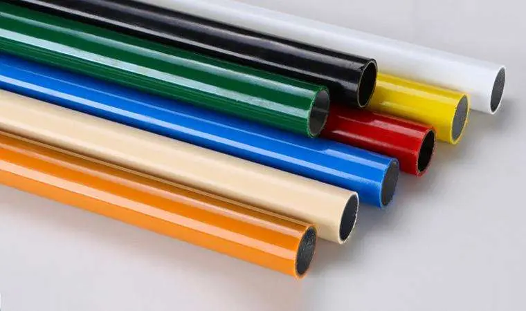 PE Colorful Coated Lean Tube for Industrial Storage Rack Worktablecustomized Pipe Fittings Beige