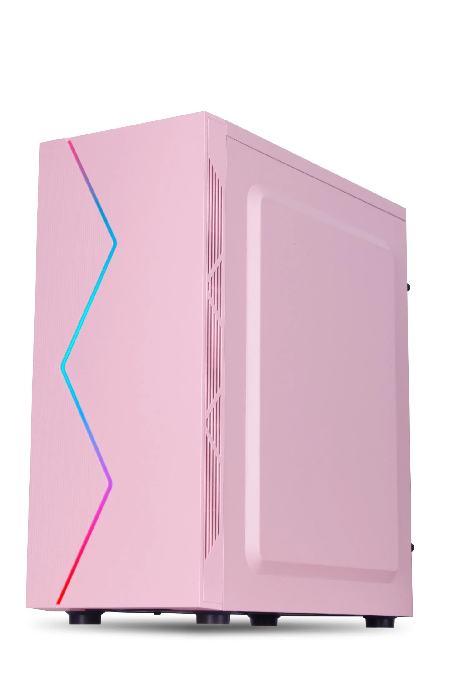 Caixa de computador ATX de design personalizado rosa com LED Tira