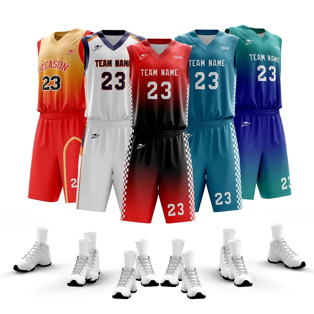 Uniformes de práctica de baloncesto para hombres con logotipo personalizado de la escuela. Camiseta de baloncesto de sublimación.