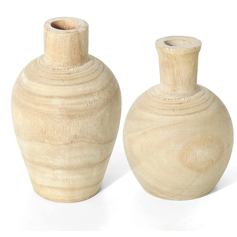 Wood Vase Set Farmhouse Vases Boho Vase for Living Room Decorations