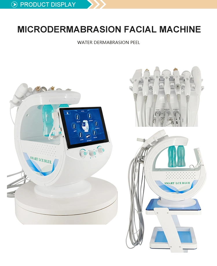 Aspirateur RF Intelligent Ice Blue 7 en 1 avec soin de la peau Cavitation Oxygen Jet eau peau Peeling facial machine avec facial Analyseur de peau